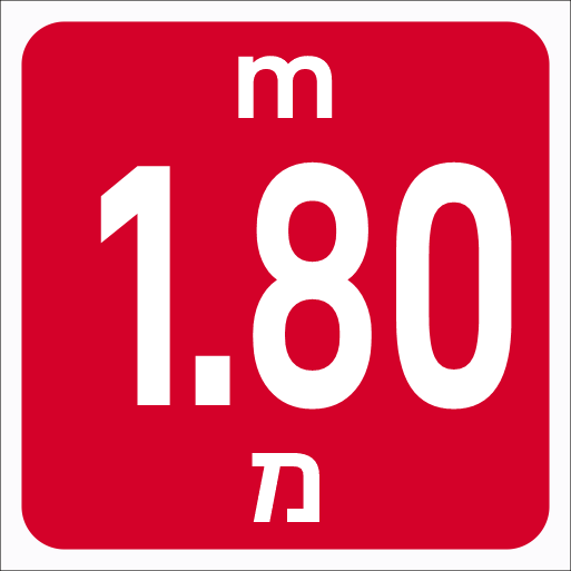 שלט עומק בריכה 1.80 מטר