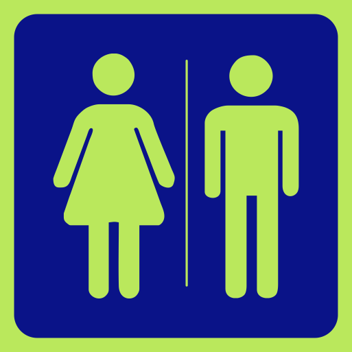 שלט שירותים נשים וגברים פולט אור