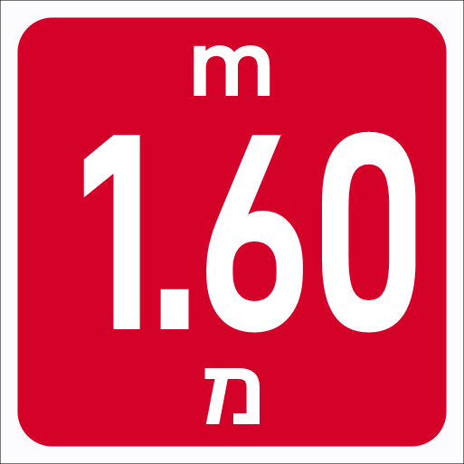 שלט עומק לבריכה 1.60