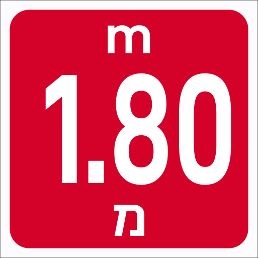 שלט עומק לבריכה 1.80